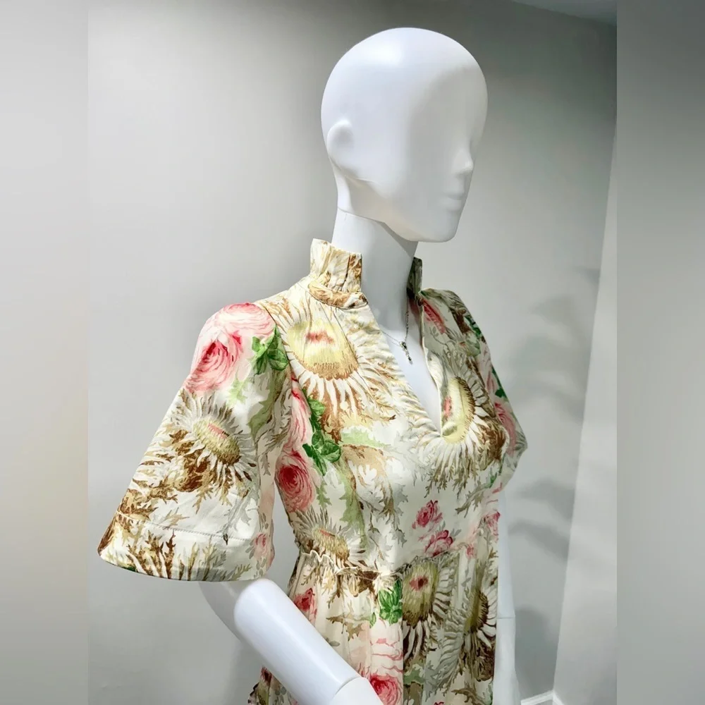 Tuckernuck Crawford Dress XS | Sun-Faded Floral Ruffle Midi $188 NWT - Picture 6 of 16